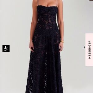 Seren House of CB Black Lace Evening Dress